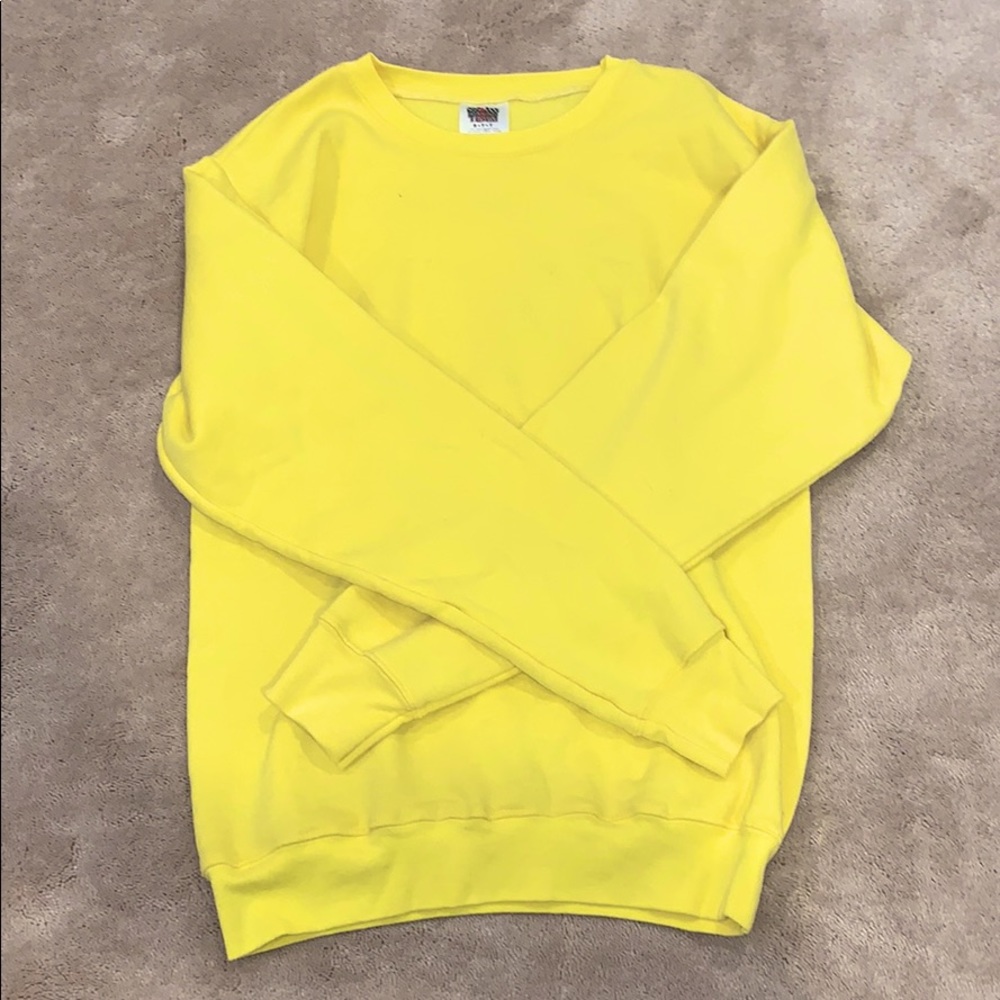 Unisex Yellow Fleece Crewneck Sweatshirt